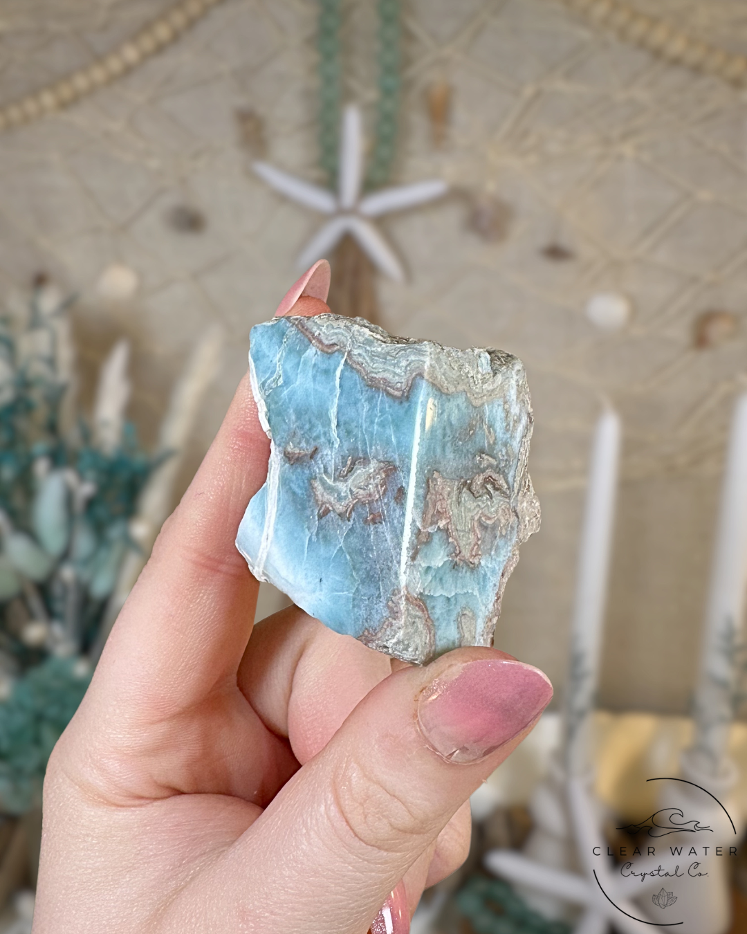 Larimar Semi-Polished Freeform- Dominican Republic
