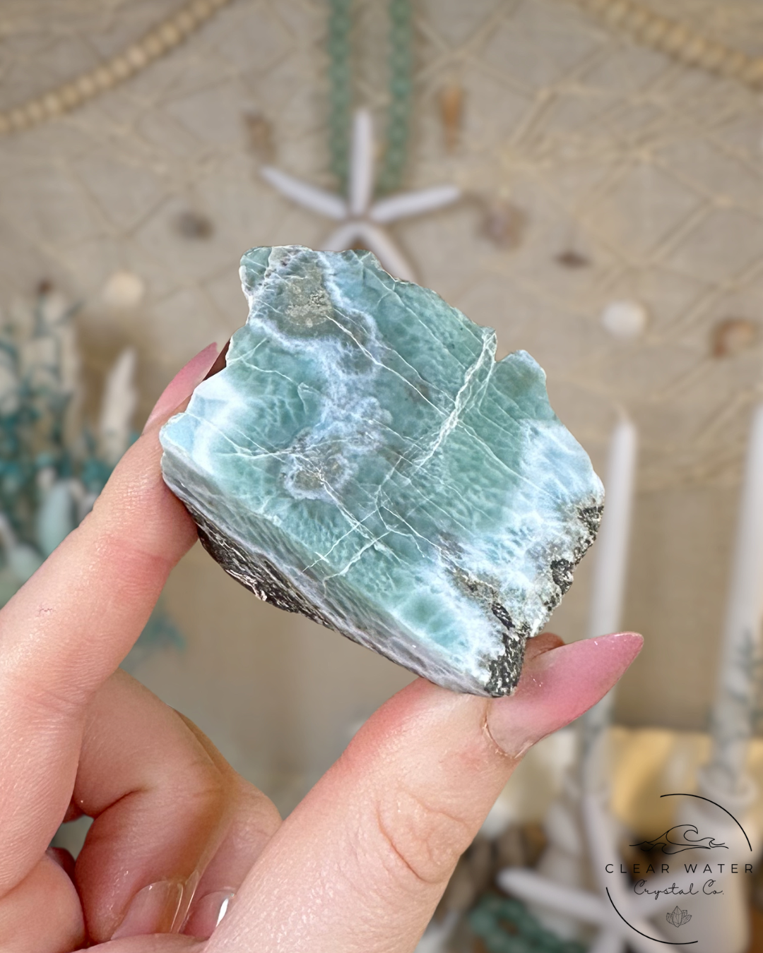 Larimar Semi-Polished Freeform- Dominican Republic