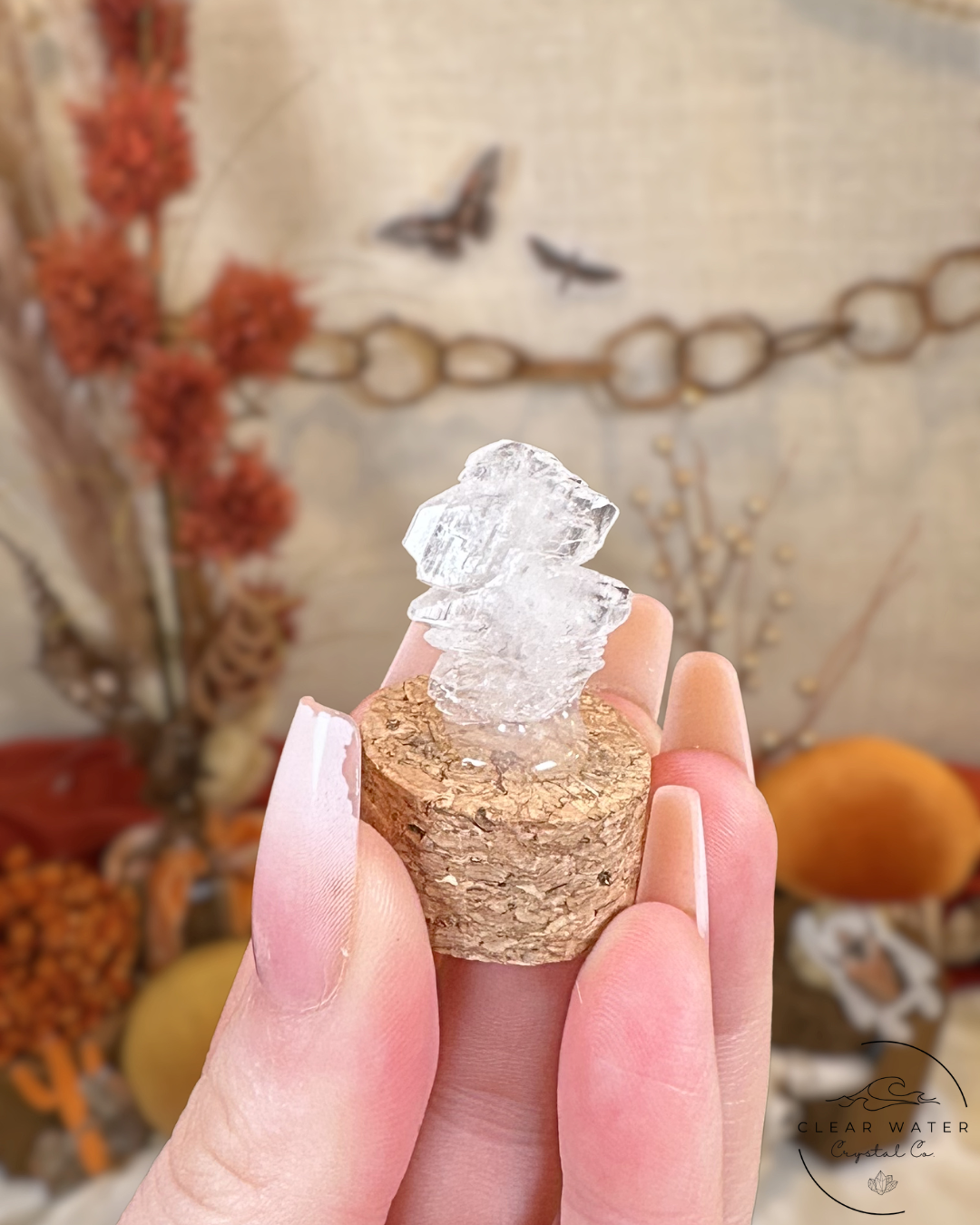 Crystallized White Calcite Specimen Capsule- Mexico