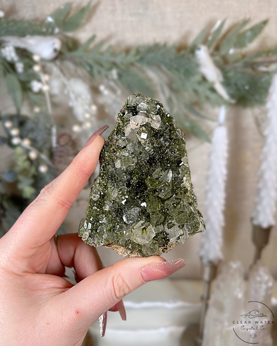 Verdant Mountain Forest Quartz (Epidote in Quartz) Specimens – Turkey