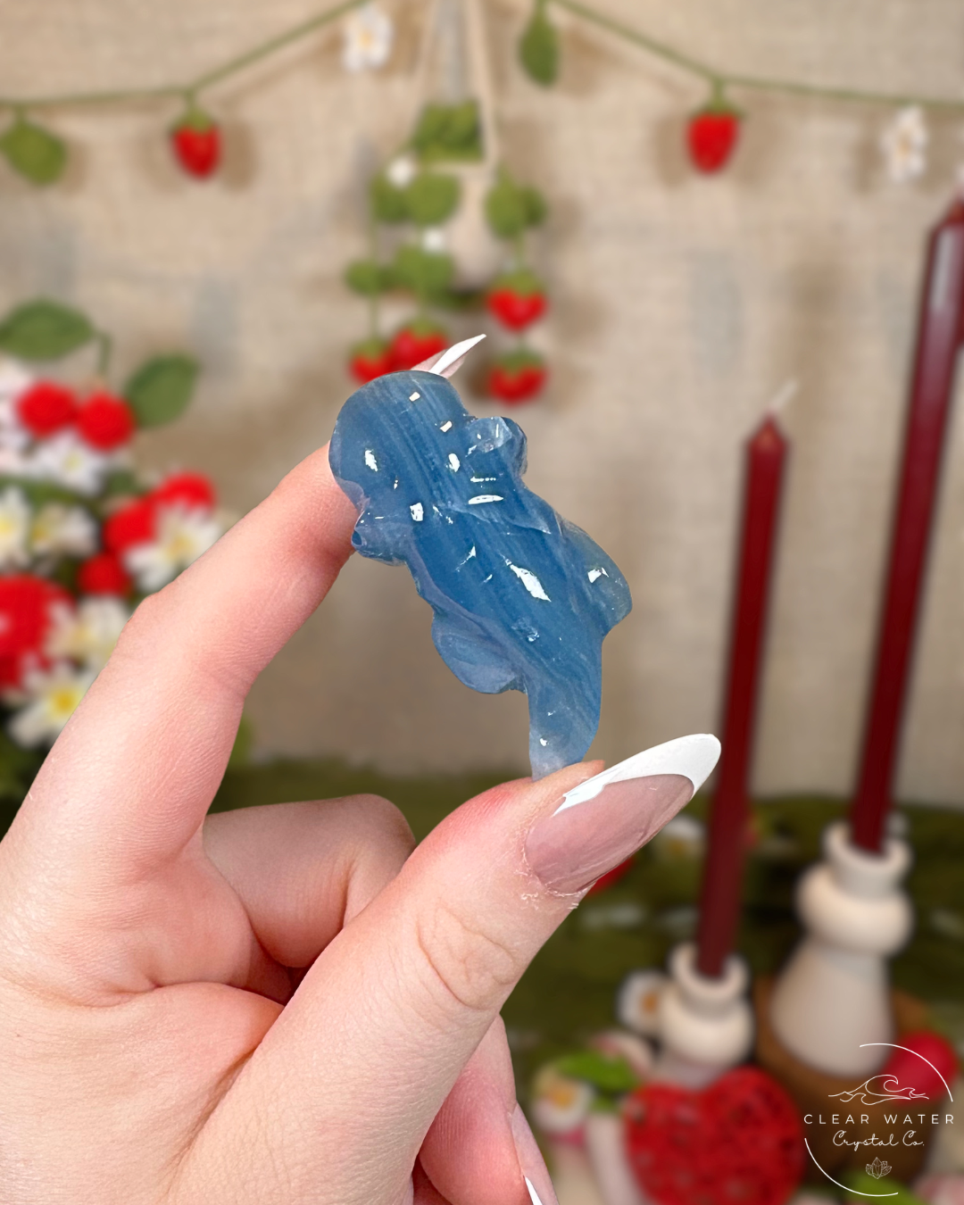 Small Blue Onyx Axolotl Carving | Argentina