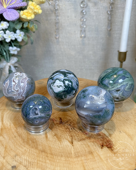 Moss Agate Spheres – China