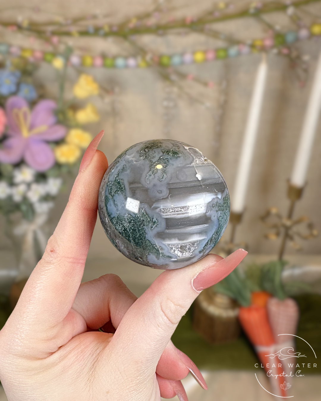 Moss Agate Spheres – China