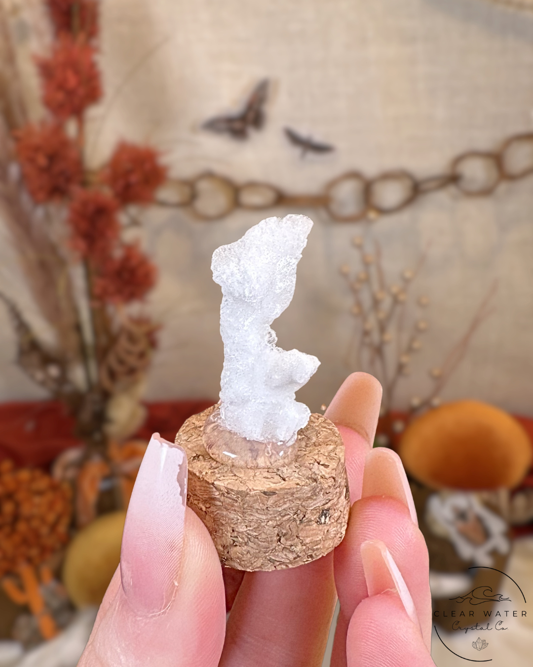 Crystallized White Calcite Specimen Capsule- Mexico