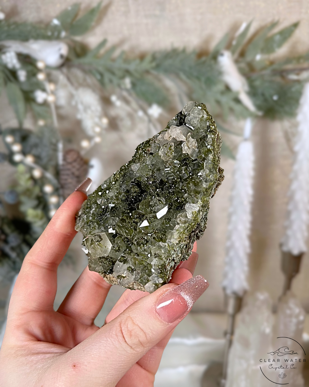 Verdant Mountain Forest Quartz (Epidote in Quartz) Specimens – Turkey
