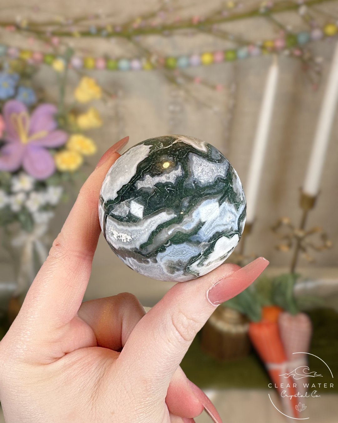 Moss Agate Spheres – China