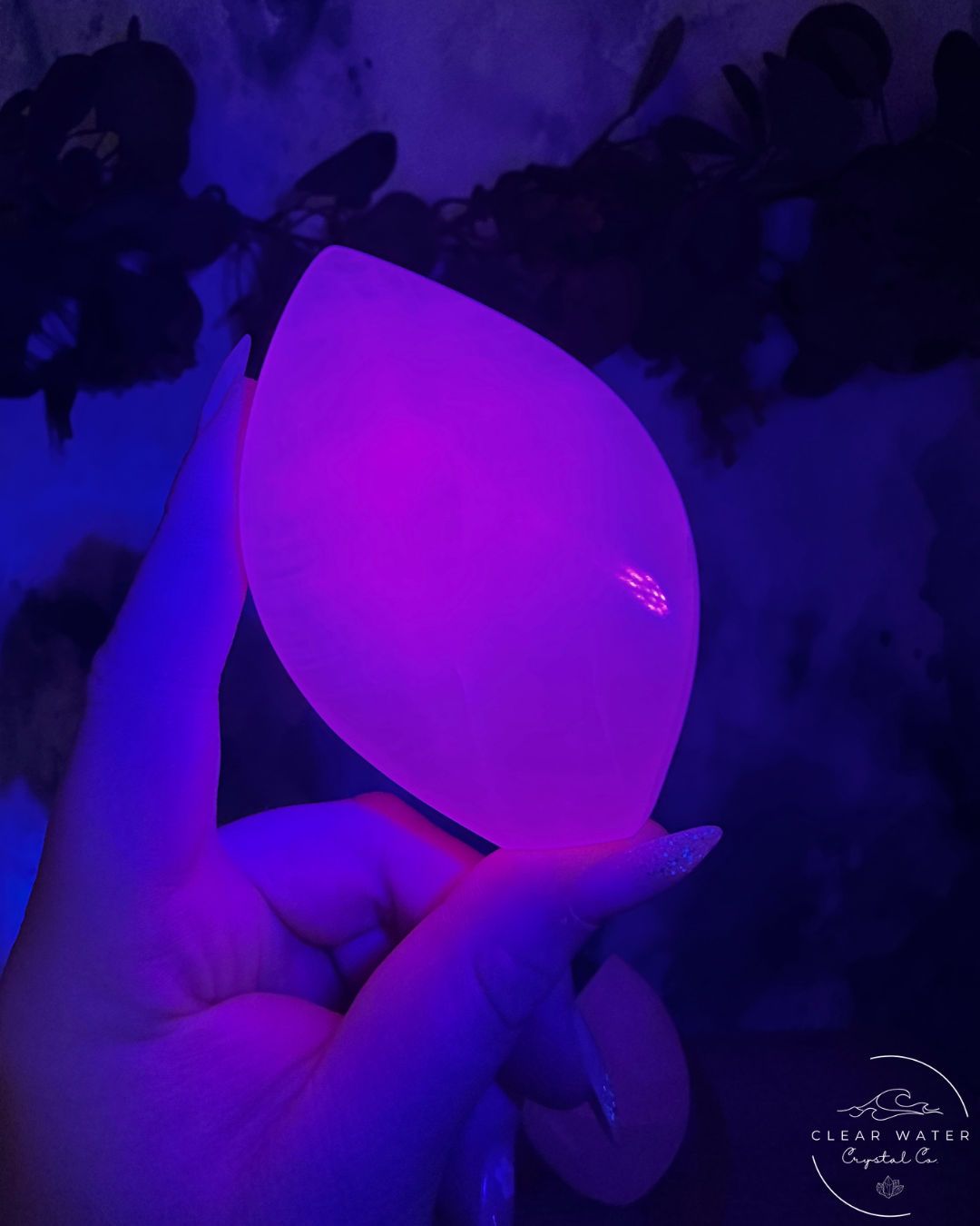 Mangano Calcite Flames from Pakistan - Gentle Glow & UV Reactive Magic