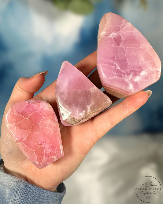 Pink Aragonite Freeform from Pakistan: Petal Pink Dreams