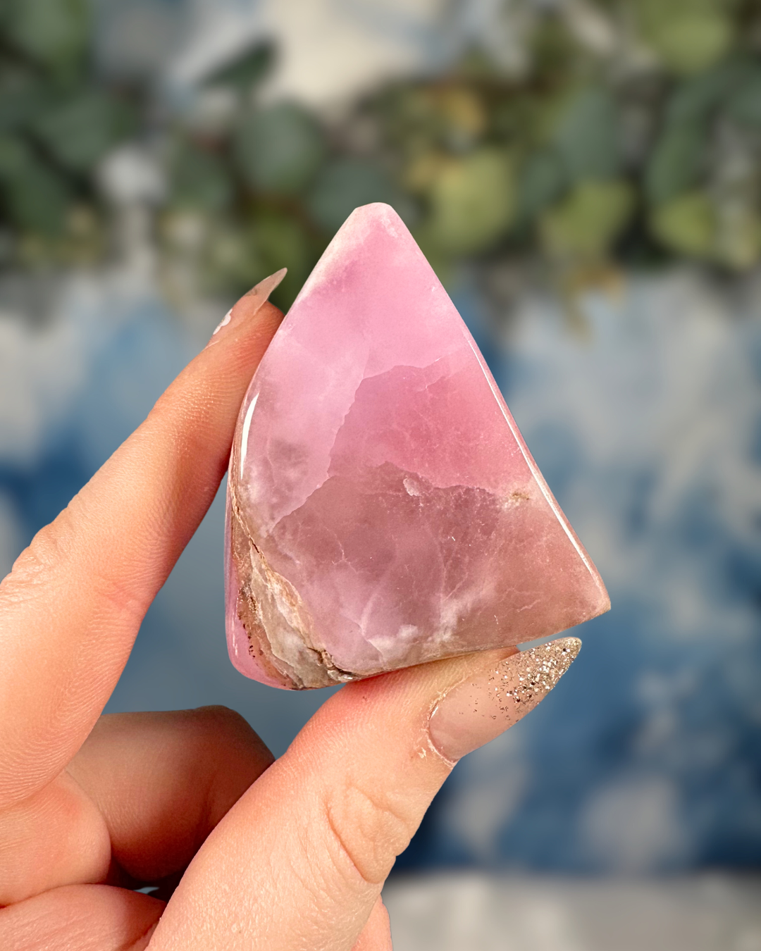 Pink Aragonite Freeform from Pakistan: Petal Pink Dreams