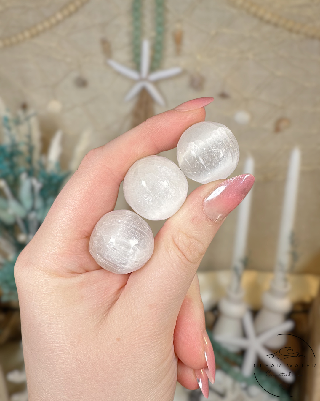 Mini Satin Spar Spheres