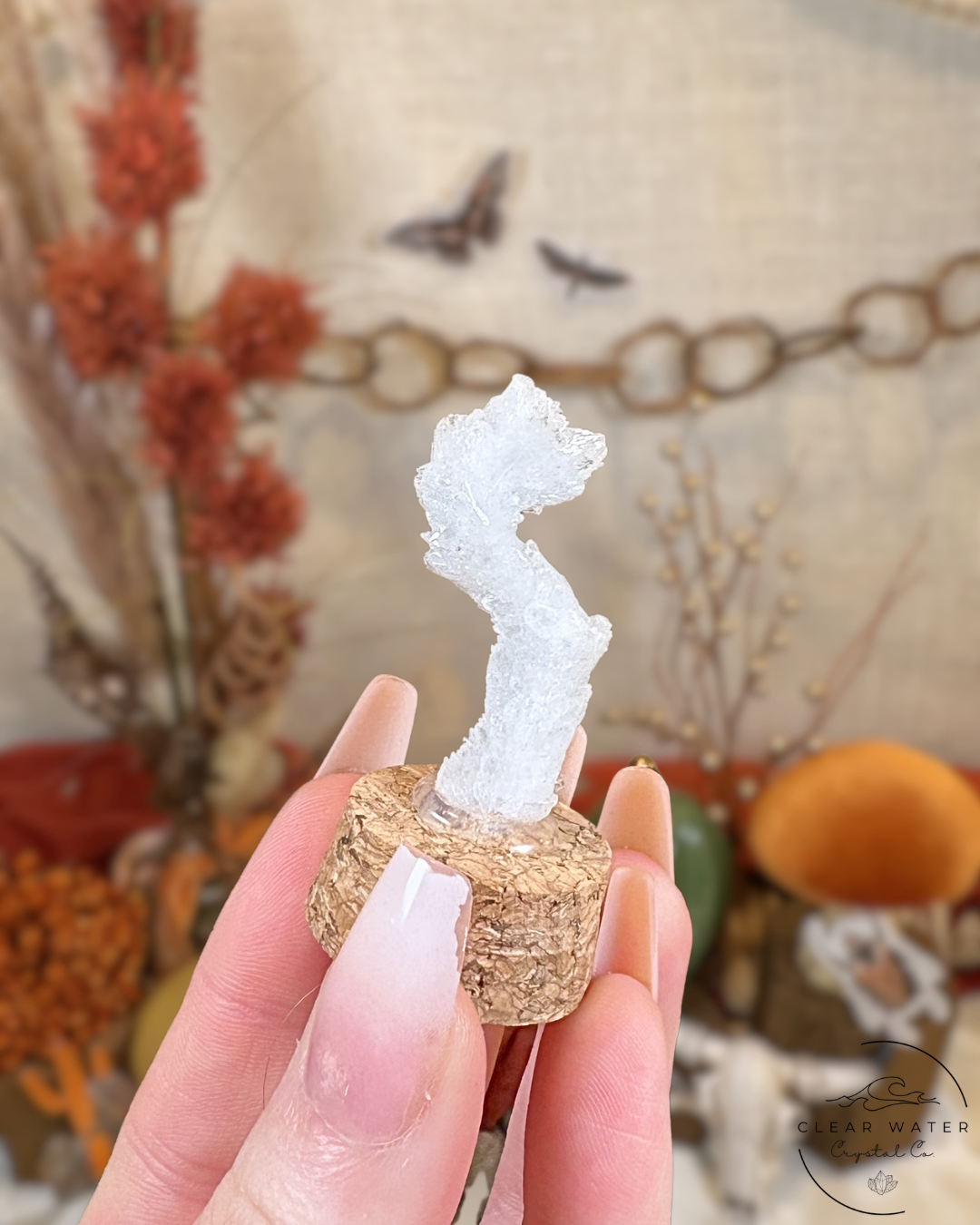 Crystallized White Calcite Specimen Capsule- Mexico