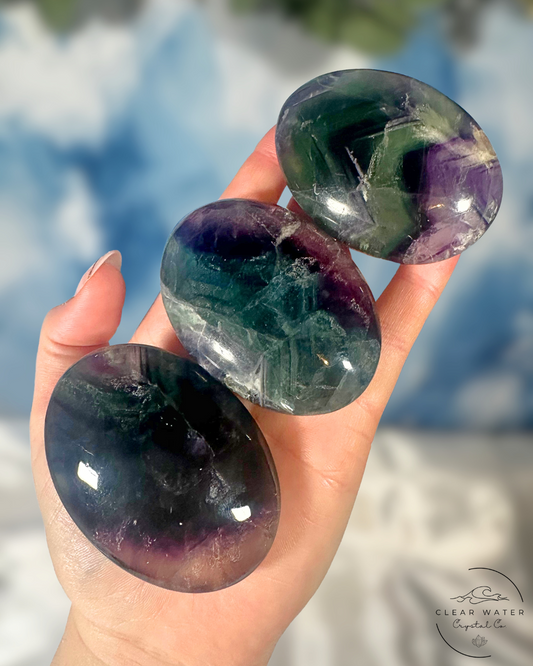 Vibrant Fluorite Palm Stone