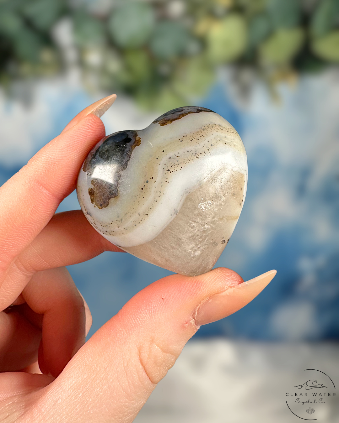 Agate Heart Carving