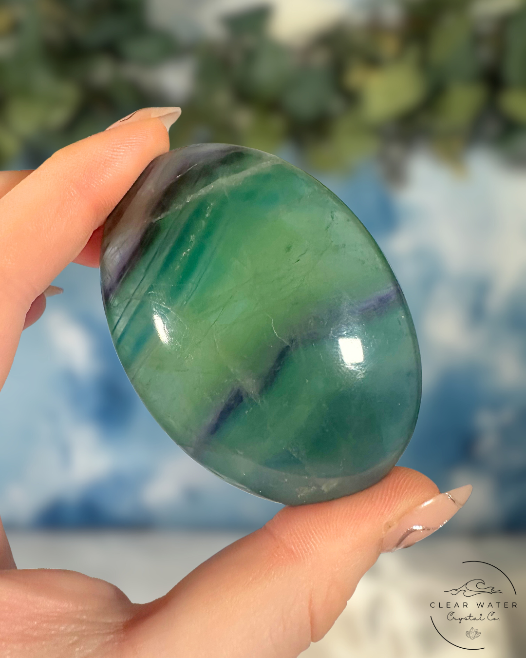 Vibrant Fluorite Palm Stone