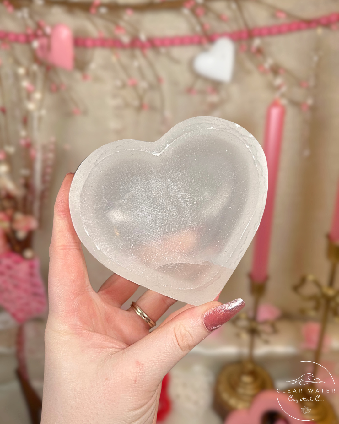 Satin Spar Heart Bowl