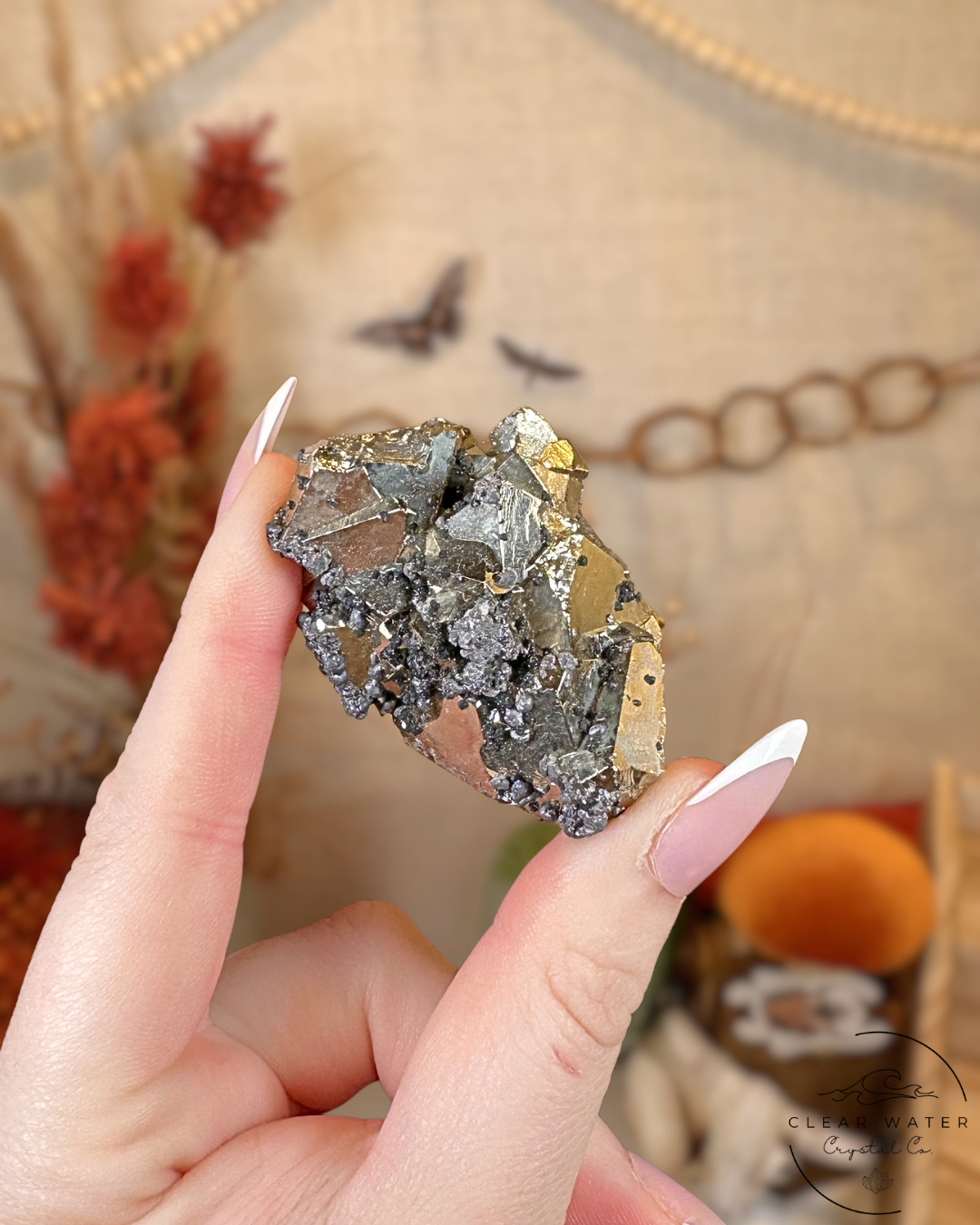 Octahedral Pyrite with Galena Specimens- Peru