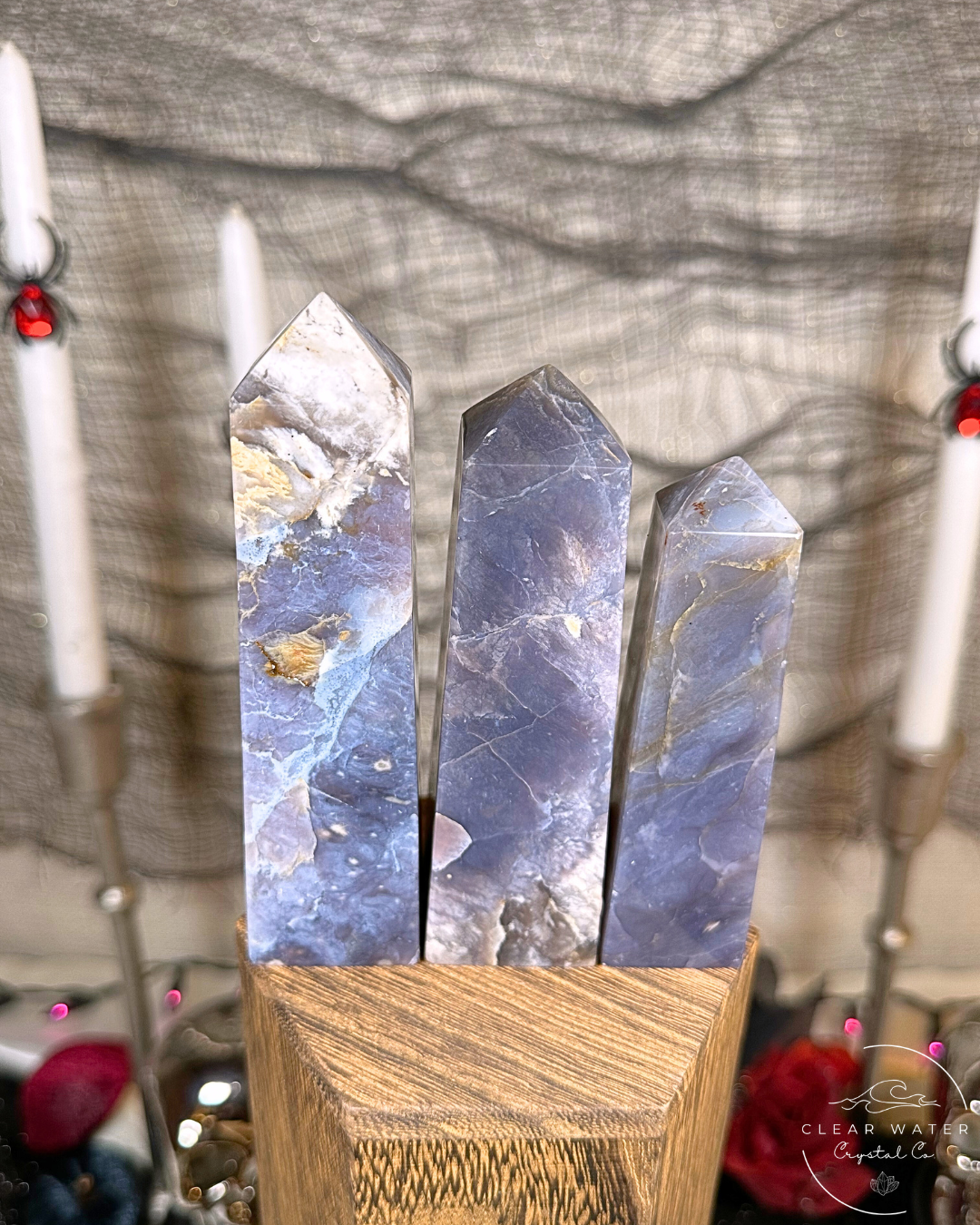 Indonesian Purple Chalcedony Towers