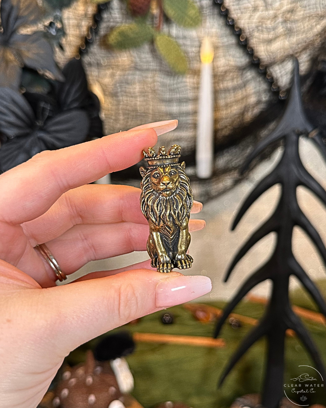 Lion Brass Buddy Sphere Holder
