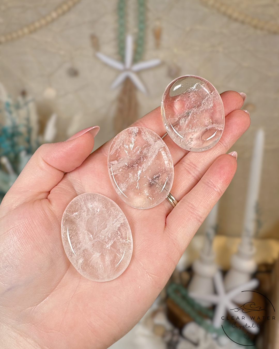 Clear Quartz Worry Stone