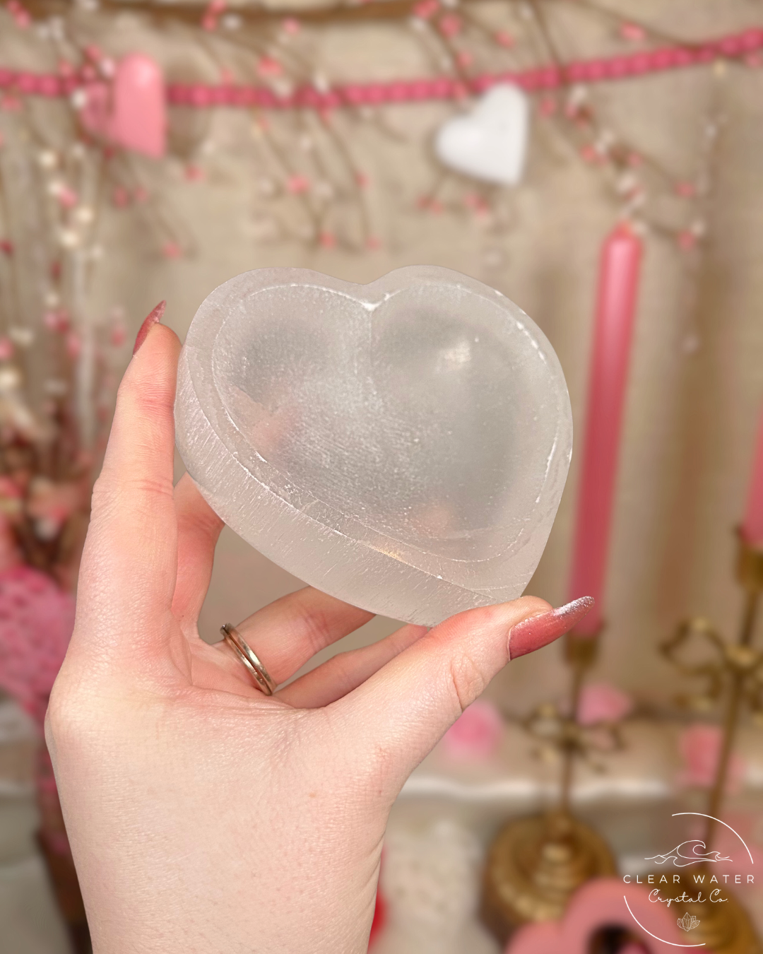 Satin Spar Heart Bowl