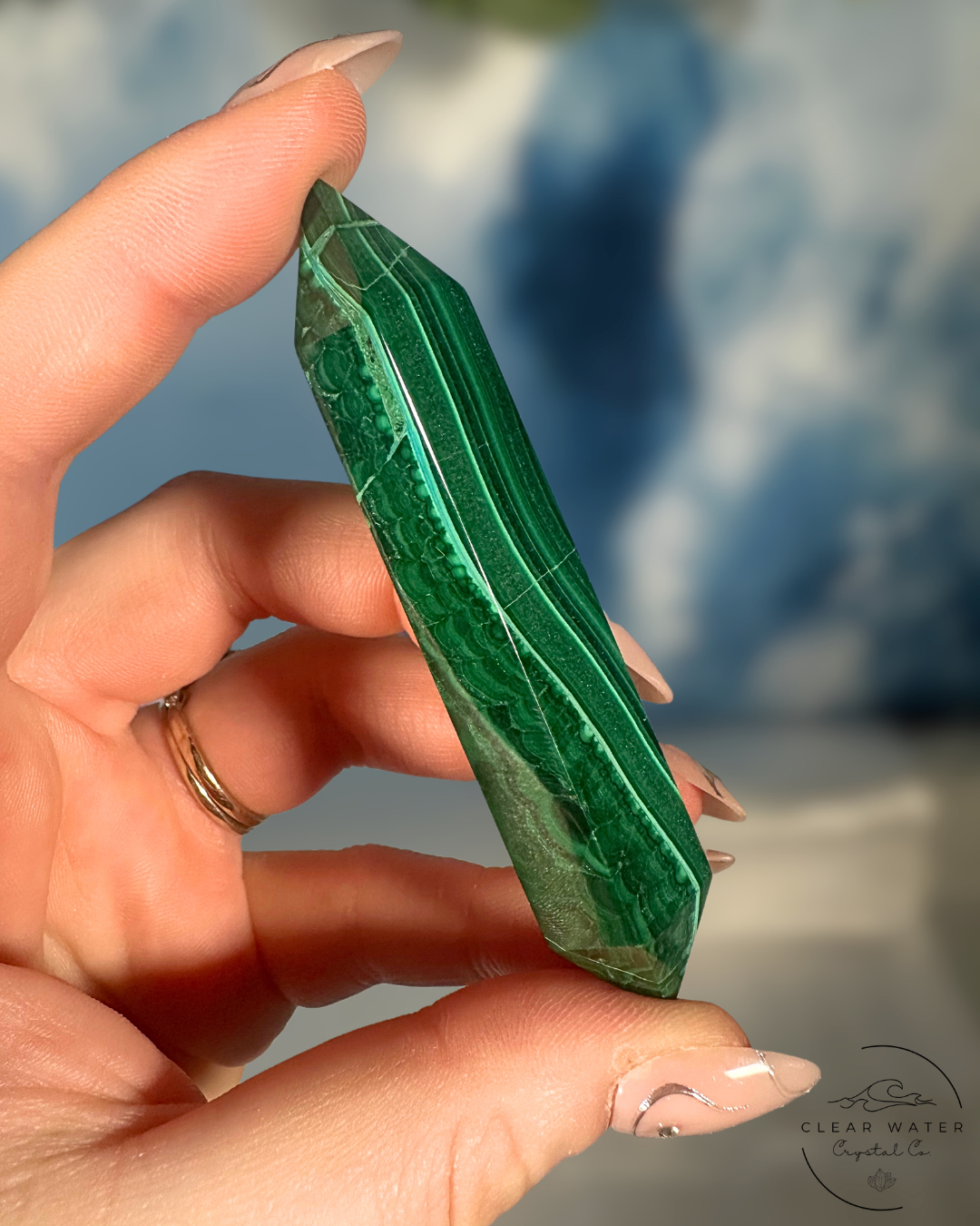 Malachite Double Terminated Points
