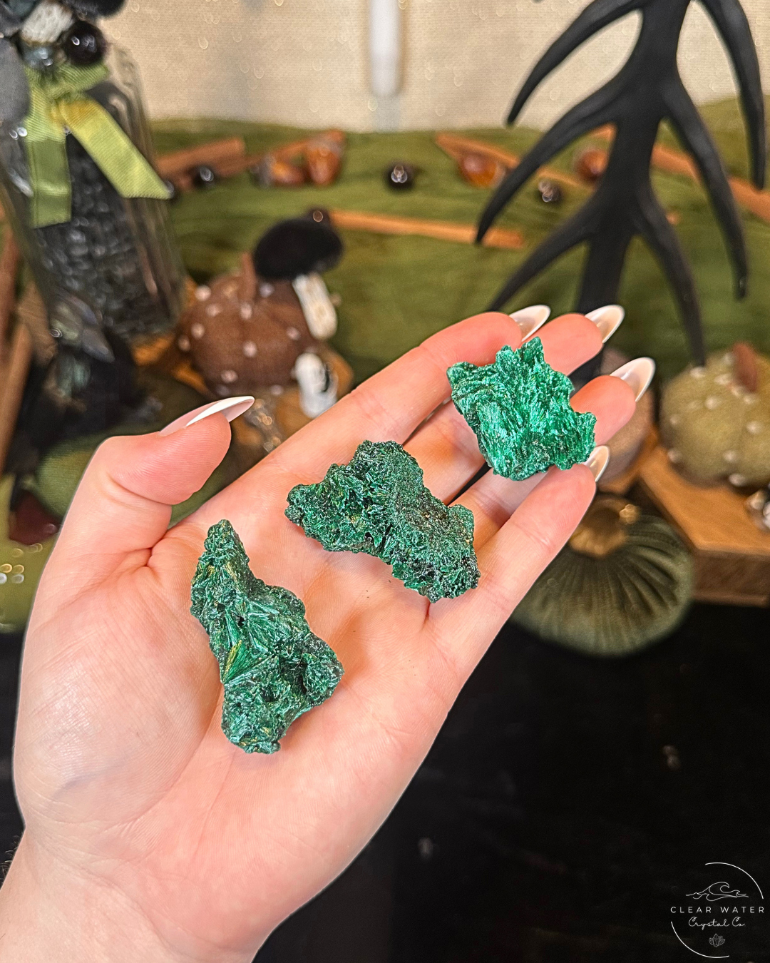 Raw Fibrous Malachite Specimen | Congo