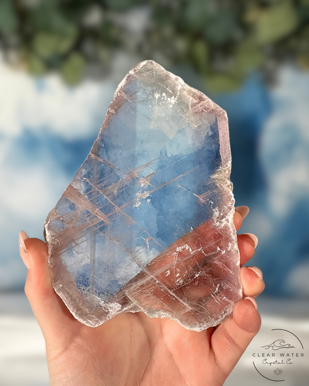 Pink Selenite Slab with Subtle Radiance