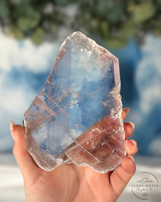 Pink Selenite Slab with Subtle Radiance