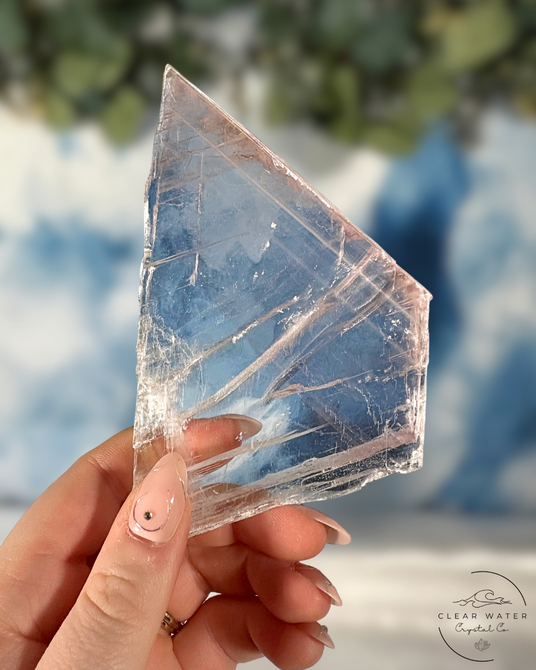 Pink Selenite Slab with Subtle Radiance
