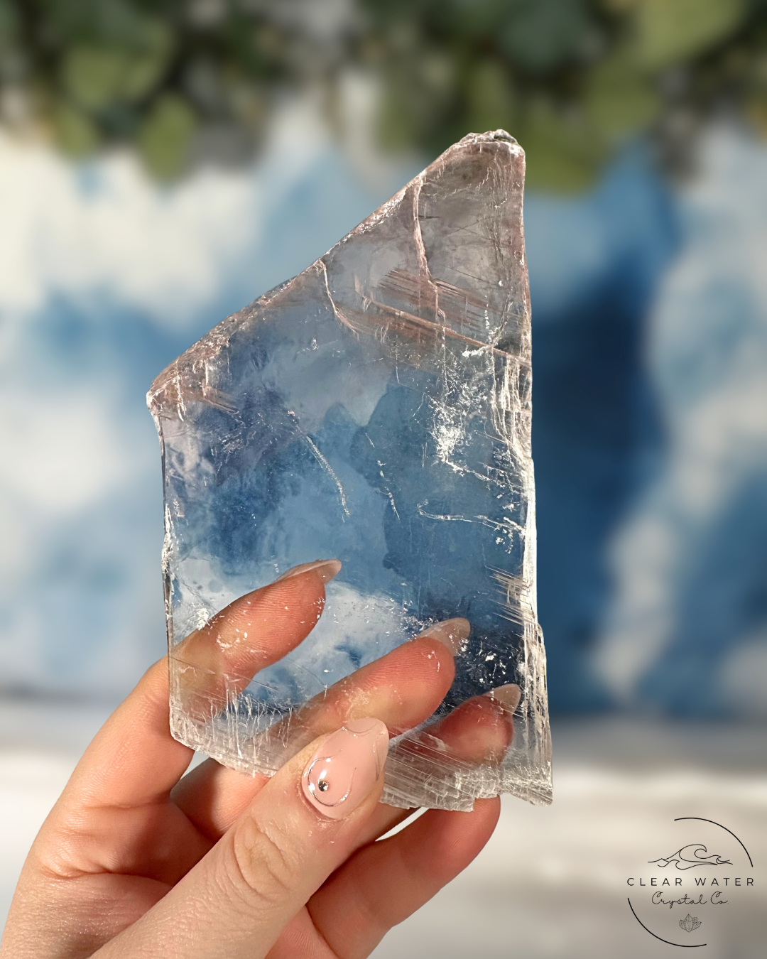 Pink Selenite Slab with Subtle Radiance