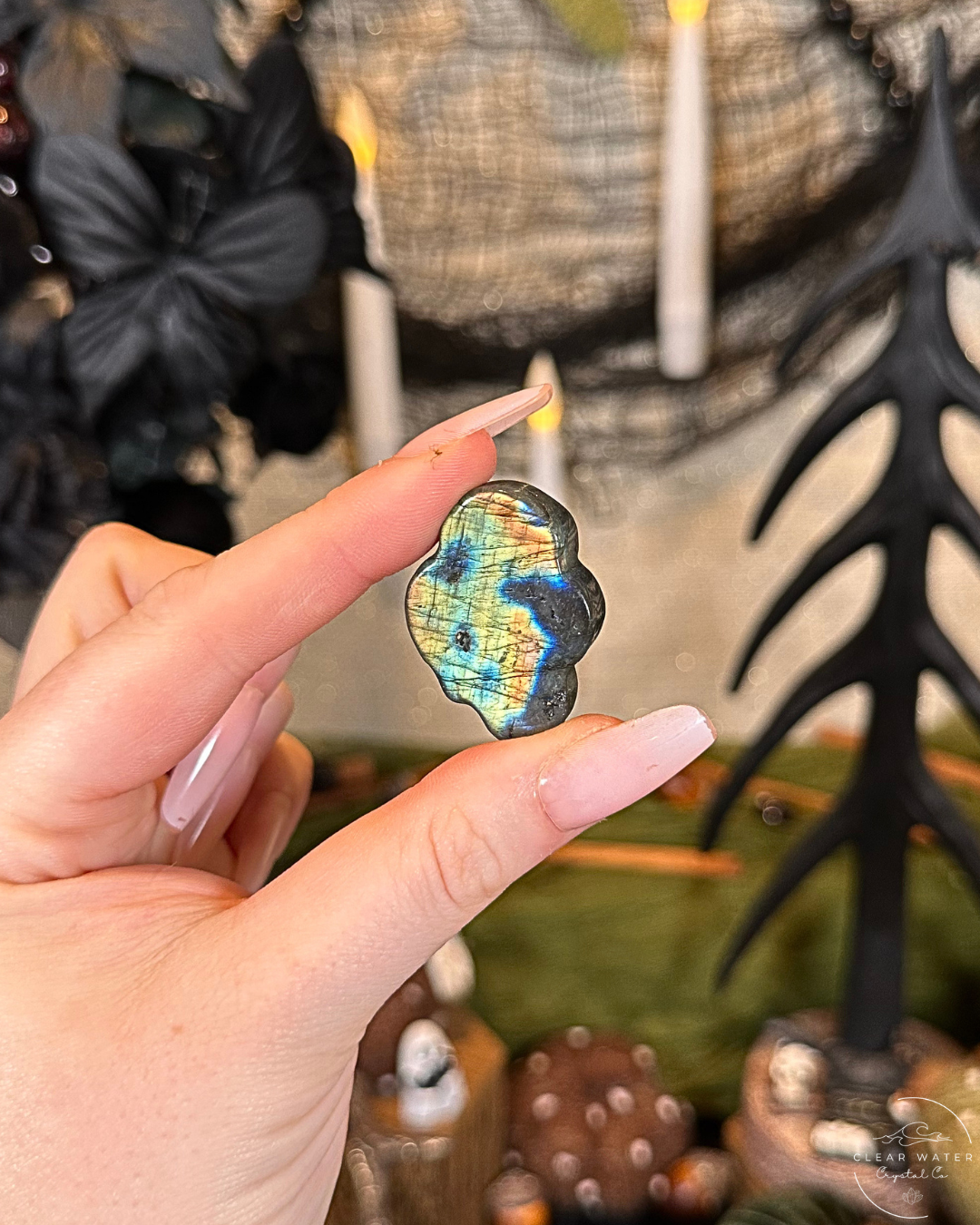 Labradorite Snake Carving