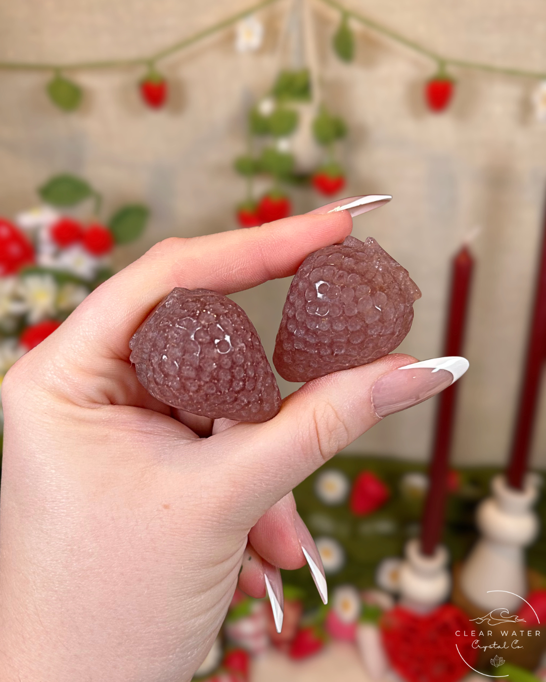 Strawberry Quartz Strawberry Carving