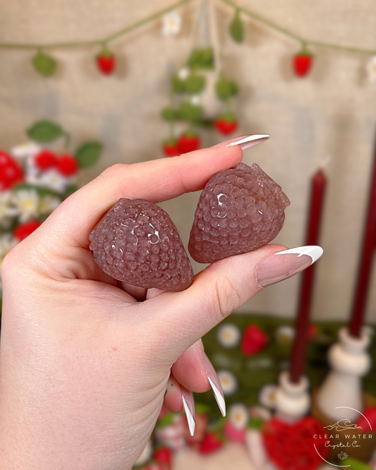 Strawberry Quartz Strawberry Carving