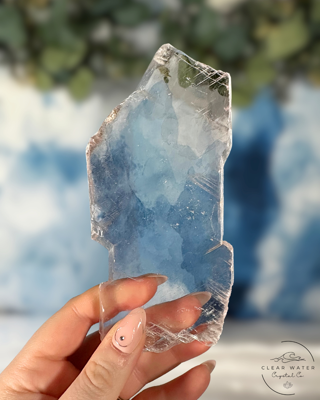 Pink Selenite Slab with Subtle Radiance