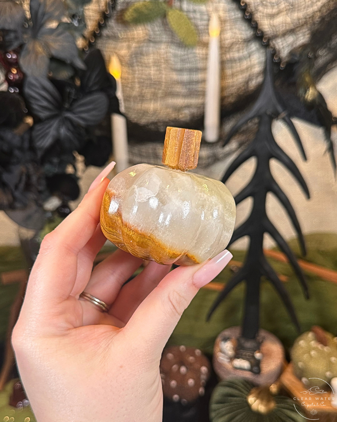 Green Calcite Pumpkin Carving | Mexico