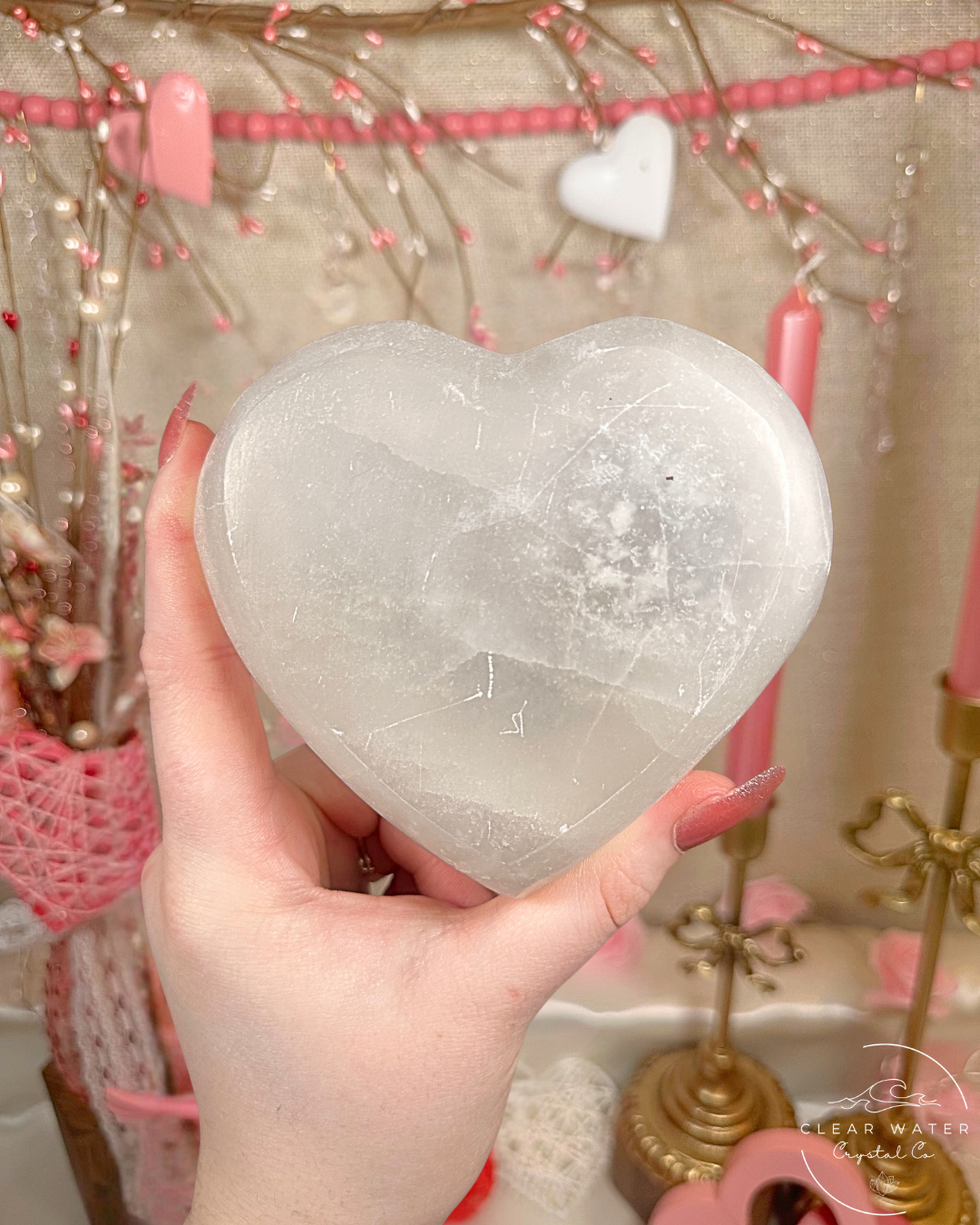 Satin Spar Heart Bowl