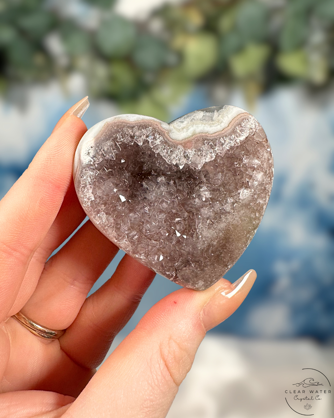 Uruguayan Amethyst Heart Carvings