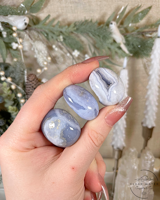 Blue Chalcedony Tumbles – Namibia