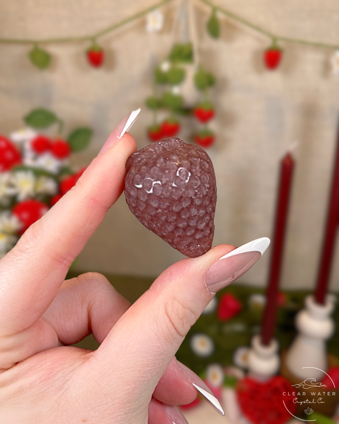 Strawberry Quartz Strawberry Carving
