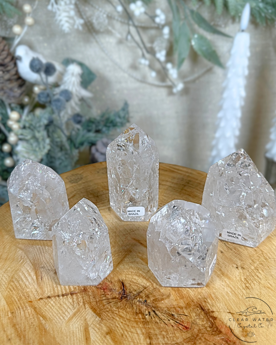 Fire & Ice (Crackle Quartz) Towers – Brazil