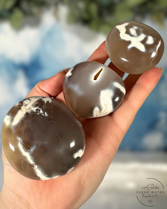 Orca Agate Palmstones