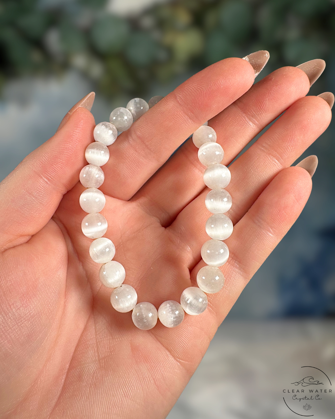 Satin Spar Bracelet: Lunar Silk