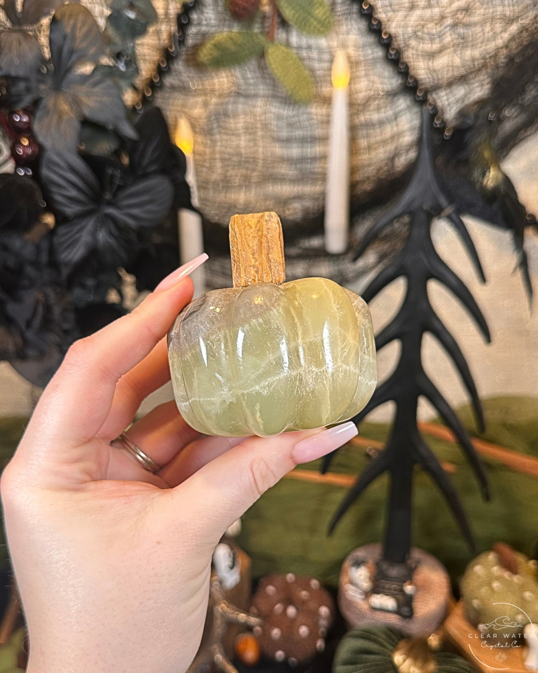 Green Calcite Pumpkin Carving | Mexico