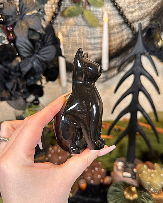 Black Onyx Cat Carving | Mexico