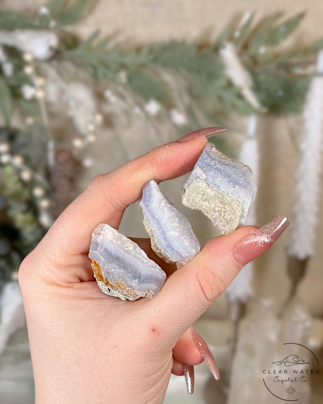 Raw Blue Chalcedony Chunks – Namibia