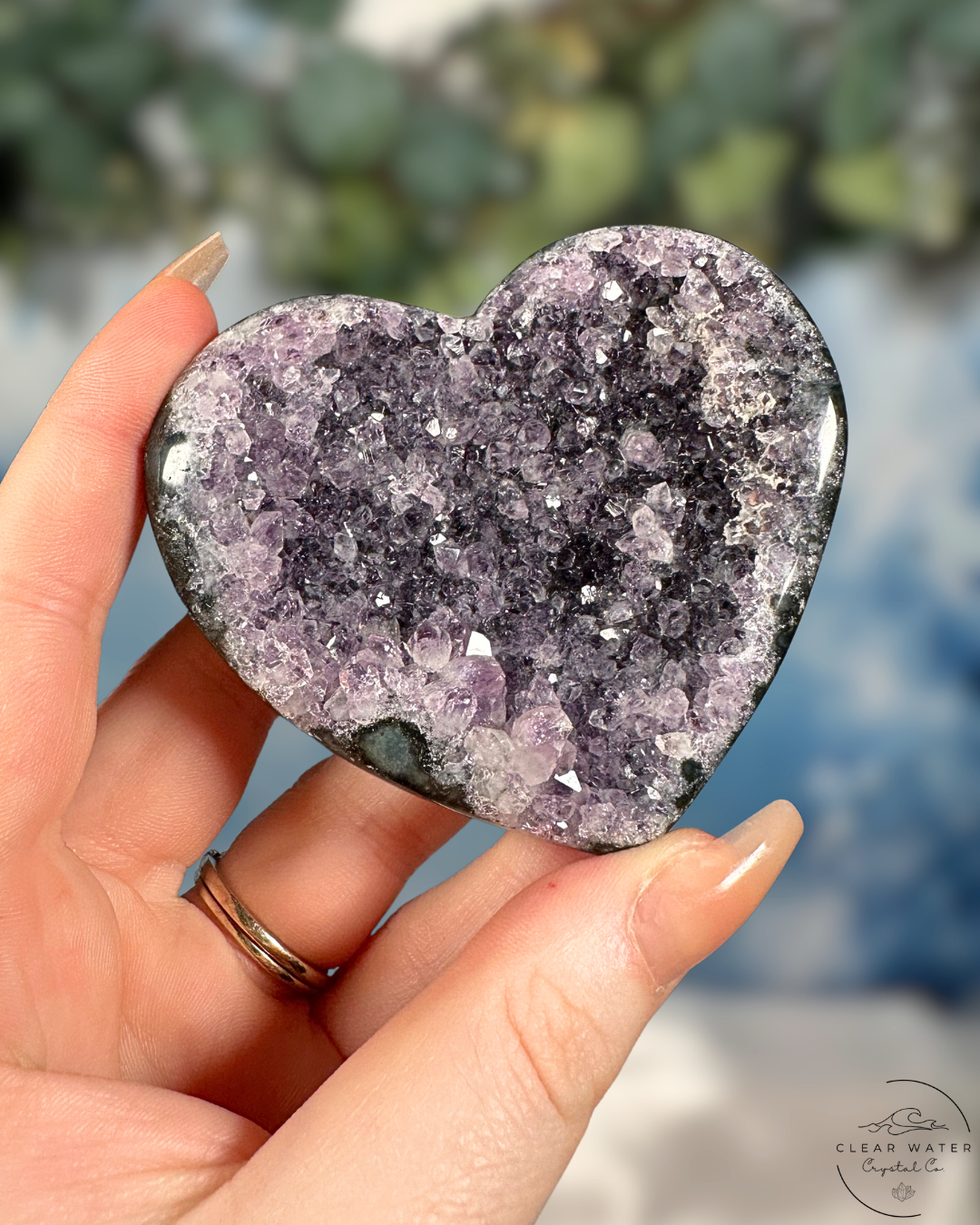 Uruguayan Amethyst Heart Carvings