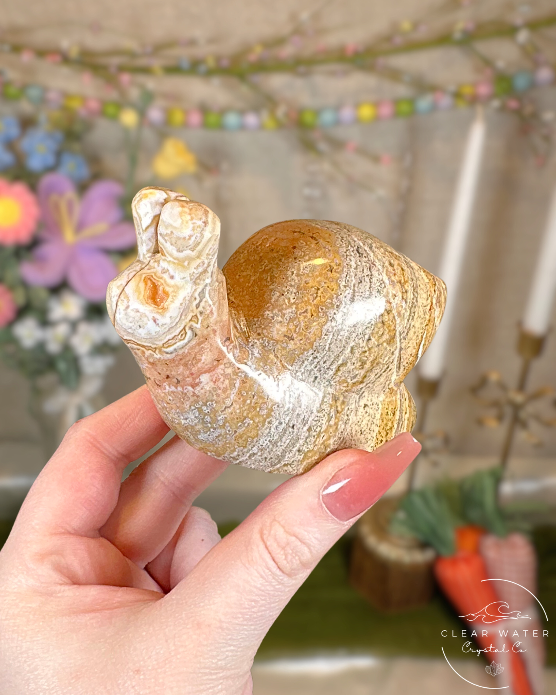 Large Sea Jasper Snail Carvings – Indonesia