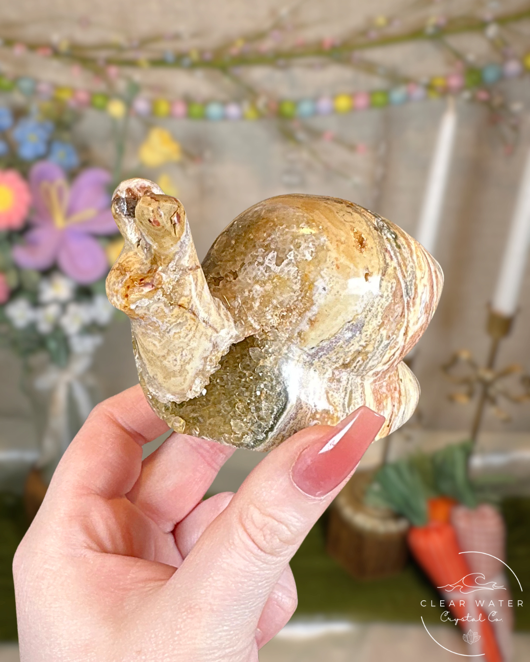 Large Sea Jasper Snail Carvings – Indonesia