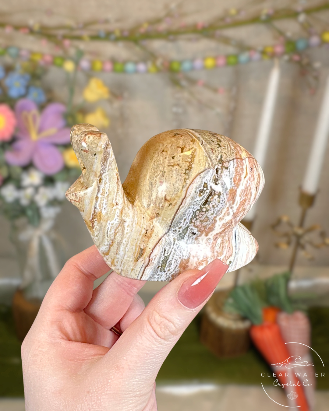 Large Sea Jasper Snail Carvings – Indonesia
