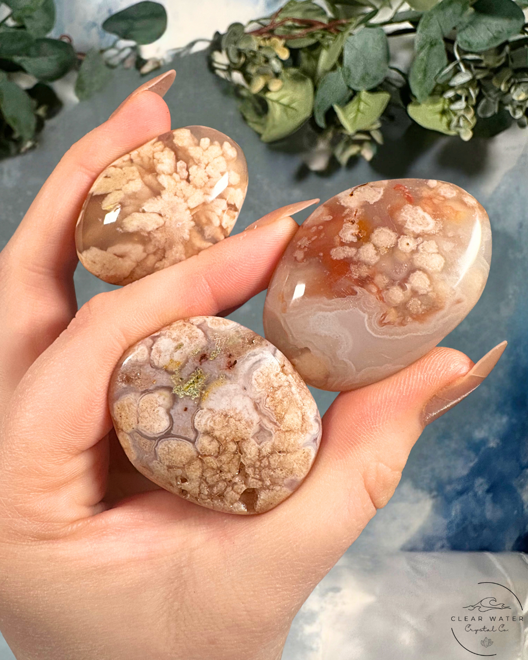 Flower Agate Pebble: Blooming Growth